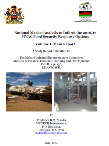 Malawi - National Market Analysis to Inform the 2016/17 MVAC Food Security Response Options, July 2016