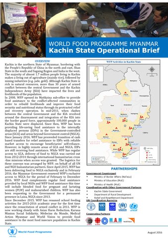 World Food Programme Myanmar: Kachin State Operational Brief