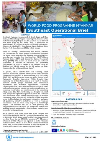 WFP Myanmar: Southeast Operational Brief