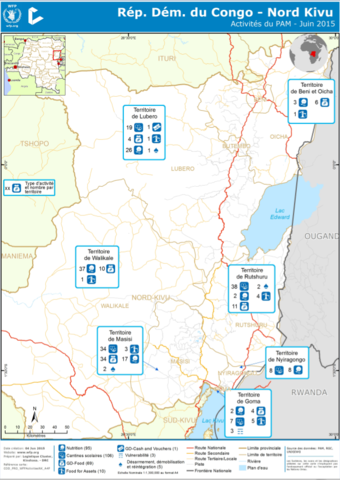 Map of WFP activities in North Kivu